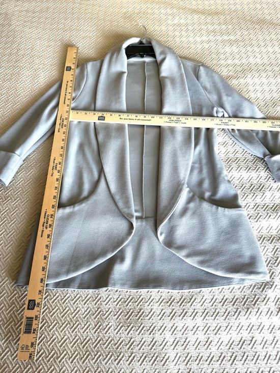 French Mauve Jackets & Blazers - Light Gray Women's Open Front Shawl Collar Jacket by French Mauve